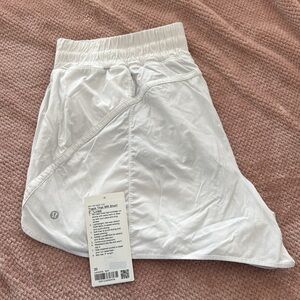 Women's White Lululemon Track Than MR 5" Short